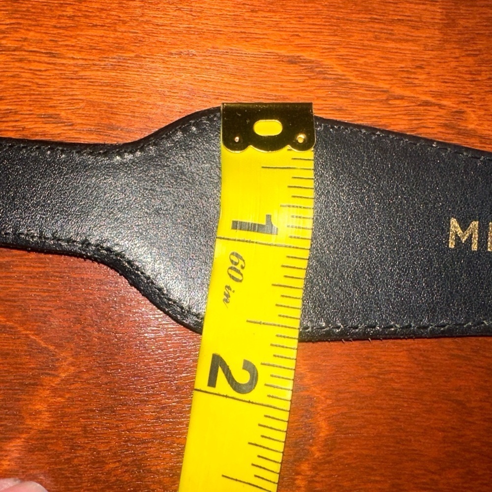“i Santi” Women’s Belt Made In Italy Black With Gold Tone Hardware Size M - Picture 9 of 10